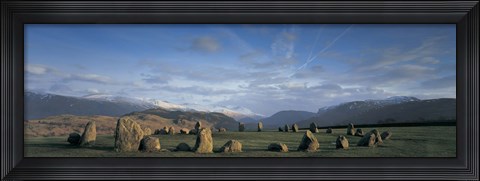 Framed Rocks on a field, Castelrigg Stone Circle, Keswick, Lake district, England Print