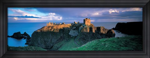 Framed High angle view of a castle, Stonehaven, Grampian, Aberdeen, Scotland Print