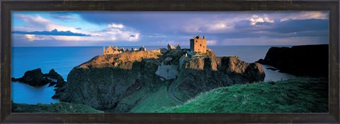Framed High angle view of a castle, Stonehaven, Grampian, Aberdeen, Scotland Print