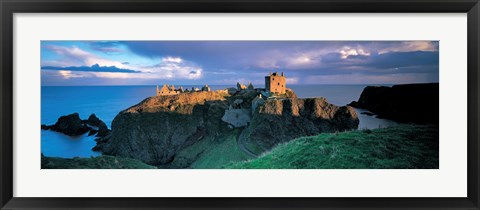 Framed High angle view of a castle, Stonehaven, Grampian, Aberdeen, Scotland Print