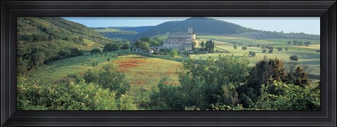 Framed High angle view of a church, Abbazia Di Sant Antimo, Tuscany, Italy Print