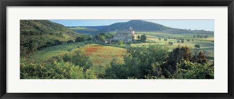 Framed High angle view of a church, Abbazia Di Sant Antimo, Tuscany, Italy Print