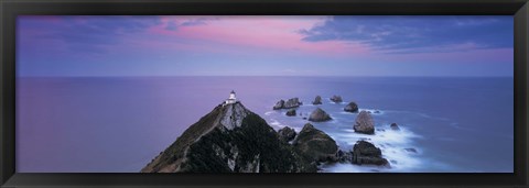 Framed High angle view of a lighthouse, Nugget Point, The Catlins, South Island New Zealand, New Zealand Print