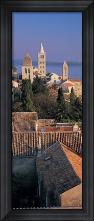 Framed High angle view of a town, Rab Island, Croatia Print