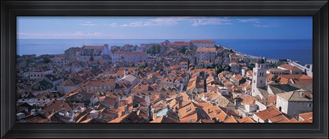 Framed High angle view of a city, Dubrovnik, Croatia Print