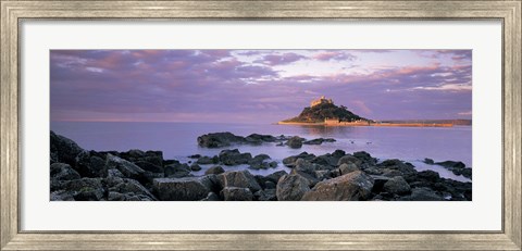 Framed Castle on top of a hill, St Michael&#39;s Mount, Cornwall, England Print