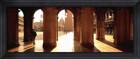 Framed Tourists in a building, Venice, Italy Print