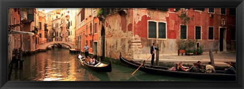 Framed Tourists in a gondola, Venice, Italy Print