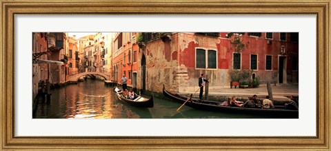 Framed Tourists in a gondola, Venice, Italy Print