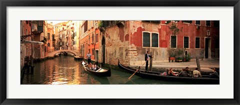 Framed Tourists in a gondola, Venice, Italy Print