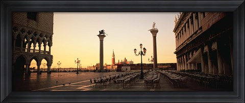 Framed Low angle view of sculptures in front of a building, St. Mark&#39;s Square, Venice, Italy Print