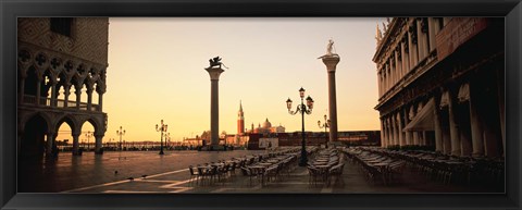 Framed Low angle view of sculptures in front of a building, St. Mark&#39;s Square, Venice, Italy Print