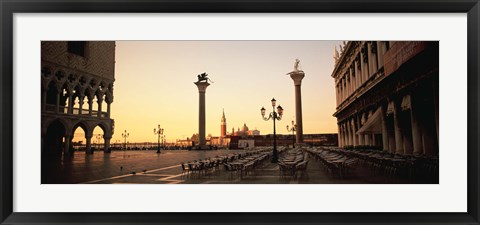 Framed Low angle view of sculptures in front of a building, St. Mark&#39;s Square, Venice, Italy Print