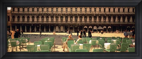 Framed Tourists outside of a building, Venice, Italy Print