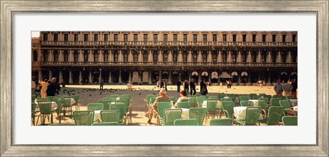 Framed Tourists outside of a building, Venice, Italy Print