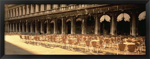 Framed Chairs Outside A Building, Venice, Italy Print