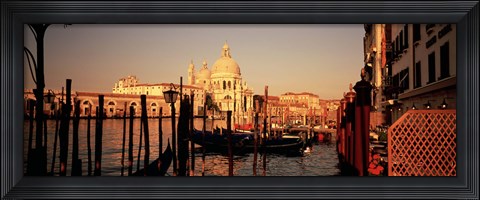 Framed Gondolas In A Canal, Venice, Italy Print