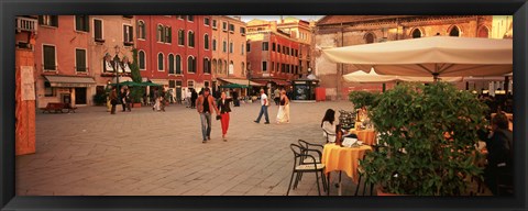 Framed Tourists in a city, Venice, Italy Print