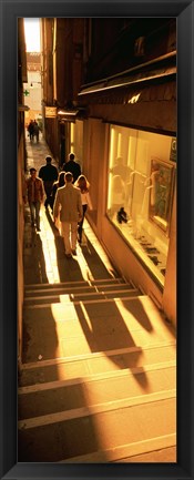 Framed High angle view of tourists in a city, Venice, Italy Print