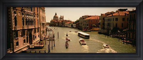 Framed High angle view of boats in water, Venice, Italy Print