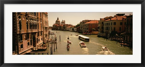 Framed High angle view of boats in water, Venice, Italy Print