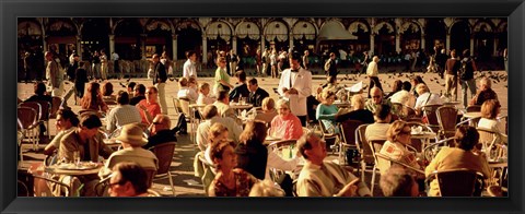 Framed Tourists at a sidewalk cafe, Venice, Italy Print