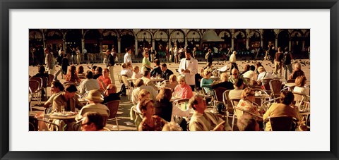 Framed Tourists at a sidewalk cafe, Venice, Italy Print