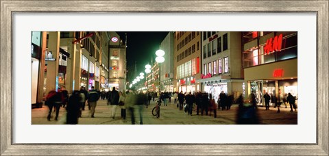 Framed Buildings in a city lit up at night, Munich, Germany Print