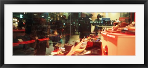 Framed Shoes displayed in a store window, Munich, Germany Print