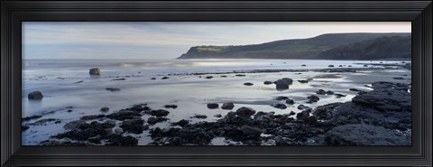 Framed Rocks On The Beach, Robin Hood&#39;s Bay, North Yorkshire, England, United Kingdom Print