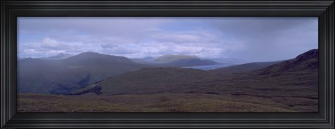 Framed Cloudy Sky Over Hills, Blackwater Reservoir, Scotland, United Kingdom Print