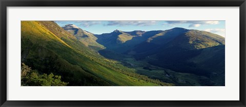 Framed High Angle View Of Grass Covering Mountains, Stob Ban, Glen Nevis, Scotland, United Kingdom Print