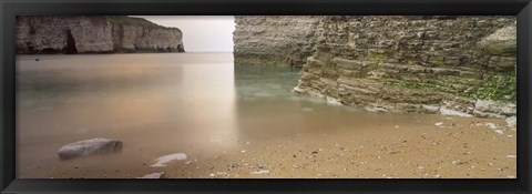 Framed Waterfront Cliffs, North Landing, Flamborough, Yorkshire, England, United Kingdom Print