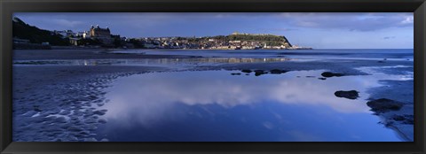 Framed Reflection Of Cloud In Water, Scarborough, South Bay, North Yorkshire, England, United Kingdom Print