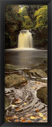 Framed Waterfall In A Forest, Thomason Foss, Goathland, North Yorkshire, England, United Kingdom Print