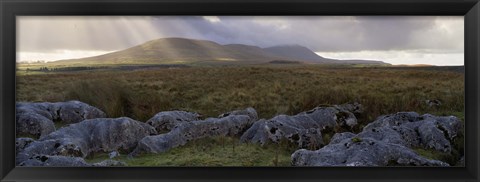 Framed Clouds Over A Landscape, Ingleborough, Yorkshire Dales, Yorkshire, England, United Kingdom Print