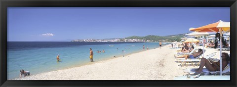 Framed Tourist on the beach, Porto Carras, Neos Marmaras, Sithonia, Halkidiki, Greece Print