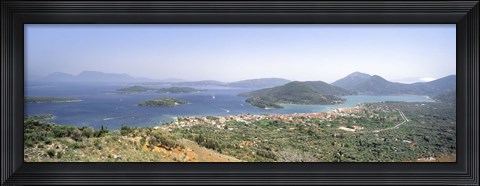 Framed High angle view of a coastline, Lefkas island, Greece Print