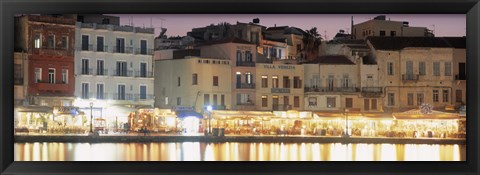 Framed Bars on the waterfront, Crete, Greece Print