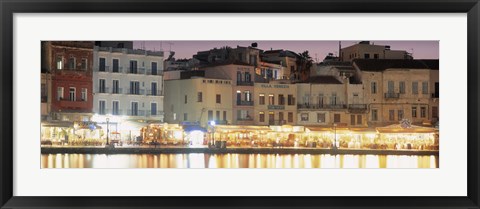 Framed Bars on the waterfront, Crete, Greece Print