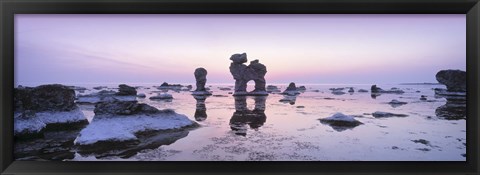 Framed Rocks On The Beach, Faro, Gotland, Sweden Print