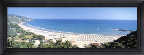 Framed High angle view of the beach, Sperlonga, Lazio, Italy Print