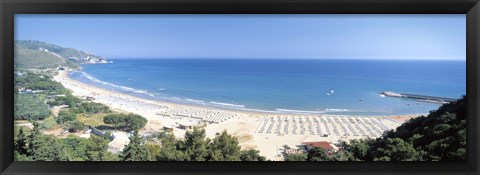Framed High angle view of the beach, Sperlonga, Lazio, Italy Print