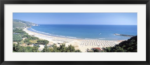 Framed High angle view of the beach, Sperlonga, Lazio, Italy Print