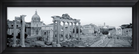 Framed Ruins Of An Old Building, Rome, Italy (black and white) Print