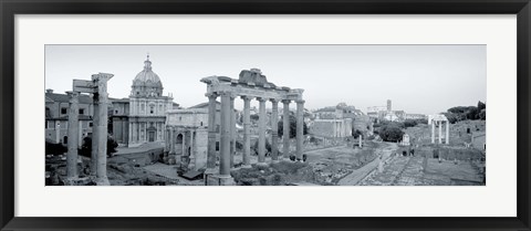 Framed Ruins Of An Old Building, Rome, Italy (black and white) Print