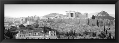 Framed High Angle View Of Buildings In A City, Parthenon, Acropolis, Athens, Greece Print