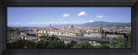 Framed High angle view of a city, Florence, Tuscany, Italy Print