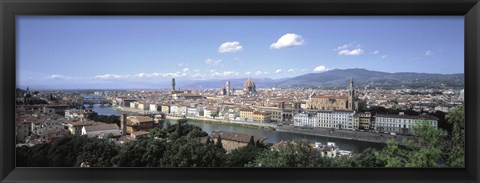 Framed High angle view of a city, Florence, Tuscany, Italy Print