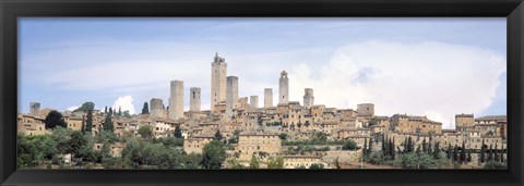 Framed Buildings in a City, San Gimignano, Tuscany, Italy Print